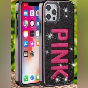 Pink and Black Glitter 11 Pro iPhone Case